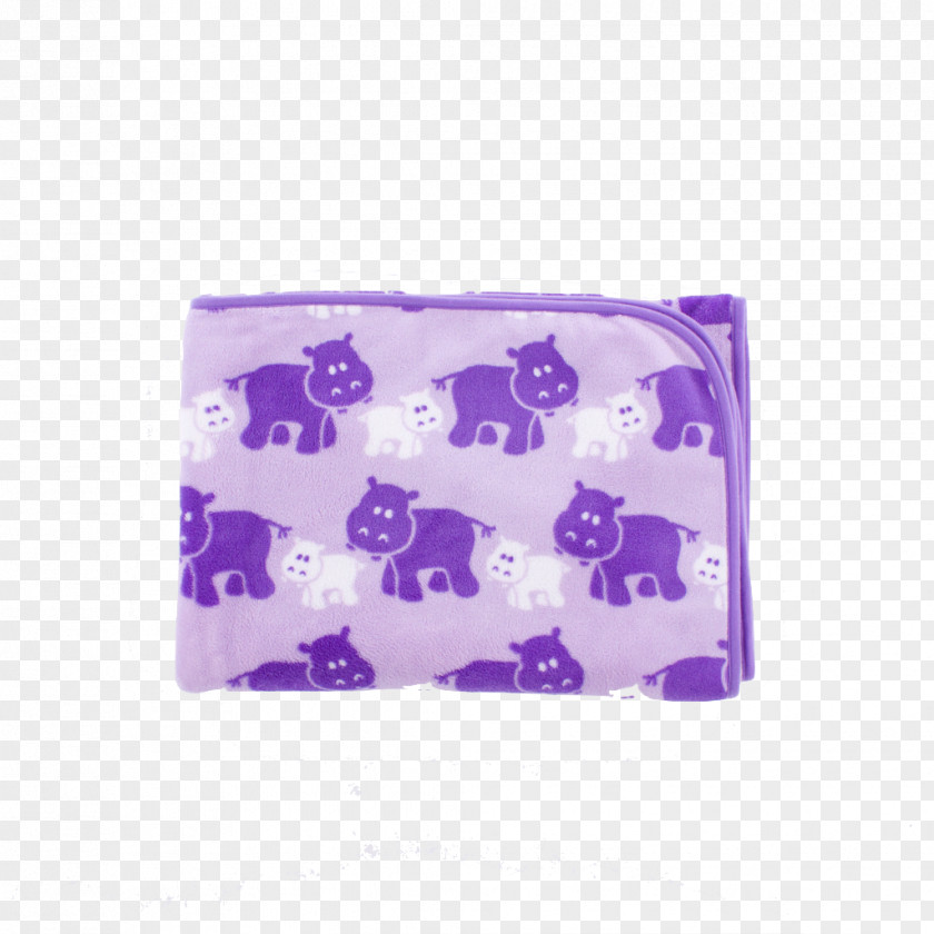 Purple Coral Hippopotamus Polar Fleece Blanket Rectangle Cots PNG