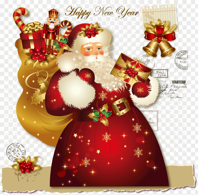 Beautifully Santa Background Vector Material Greeting Card Christmas Stock Photography Clip Art PNG