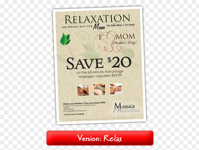 Everything Included Flyer Massage Chair Mother's Day Table PNG
