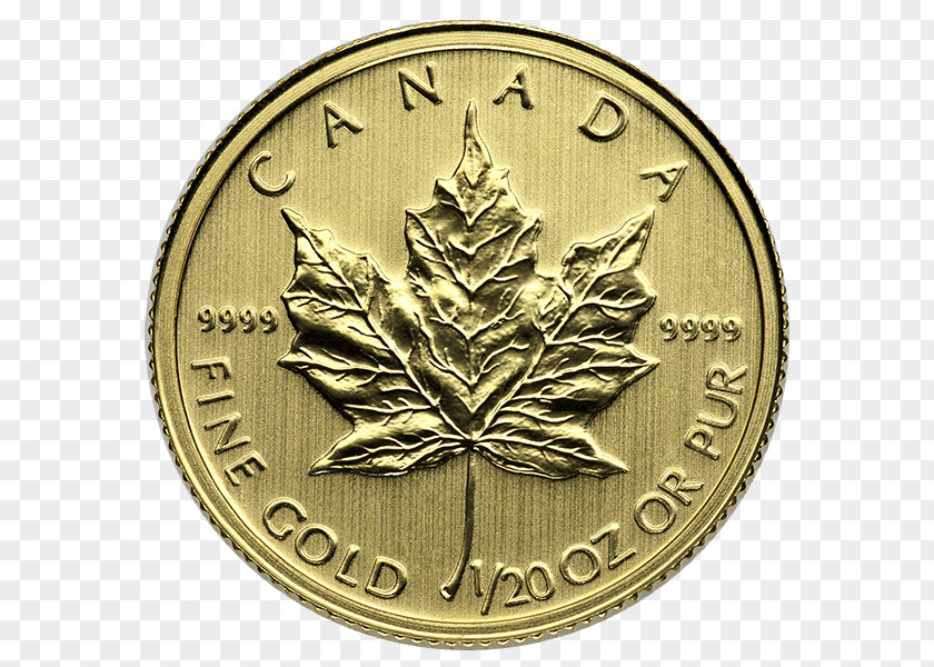 Coin Canadian Gold Maple Leaf PNG