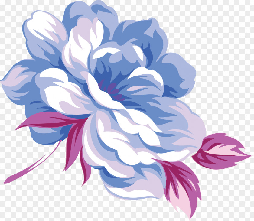 Peony Watercolor Desktop Wallpaper High-definition Television Color Blue PNG