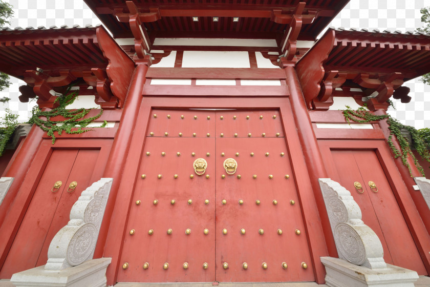 The Atmosphere Of Antique Dahongmen Pier Residential District Door Wallpaper PNG