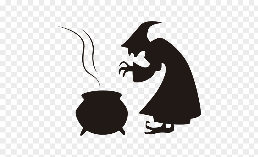 Witch Vector Silhouette Witchcraft Halloween PNG