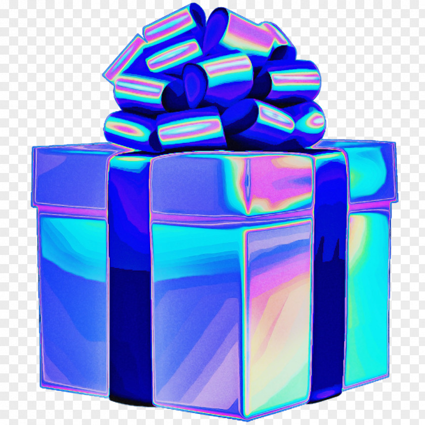 Cobalt Blue Present Electric Gift Wrapping PNG