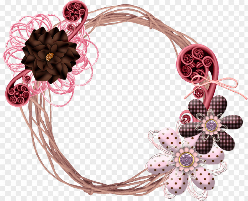 Handmade Garland Picture Frame Wreath PNG