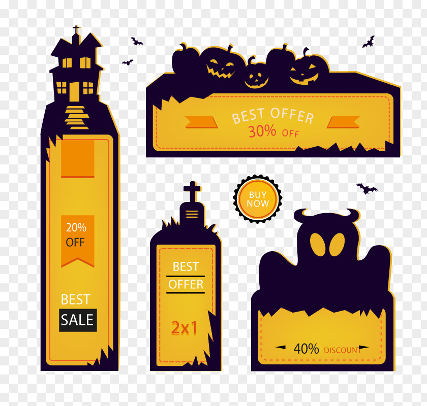 Creative Halloween Promotional Banner Vector Poster Advertising PNG