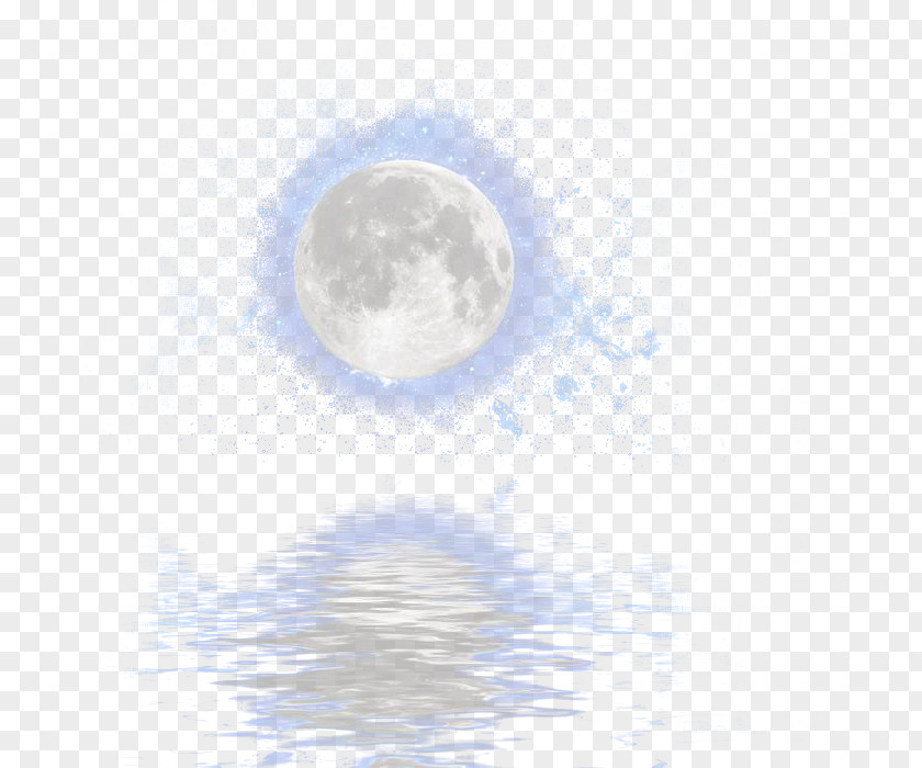 Water Moonlight Reflection Sky Blue Theme Wallpaper PNG