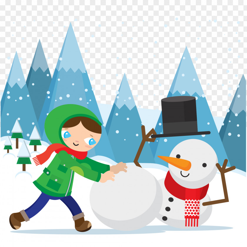 Snow Illustration Snowman Euclidean Vector PNG