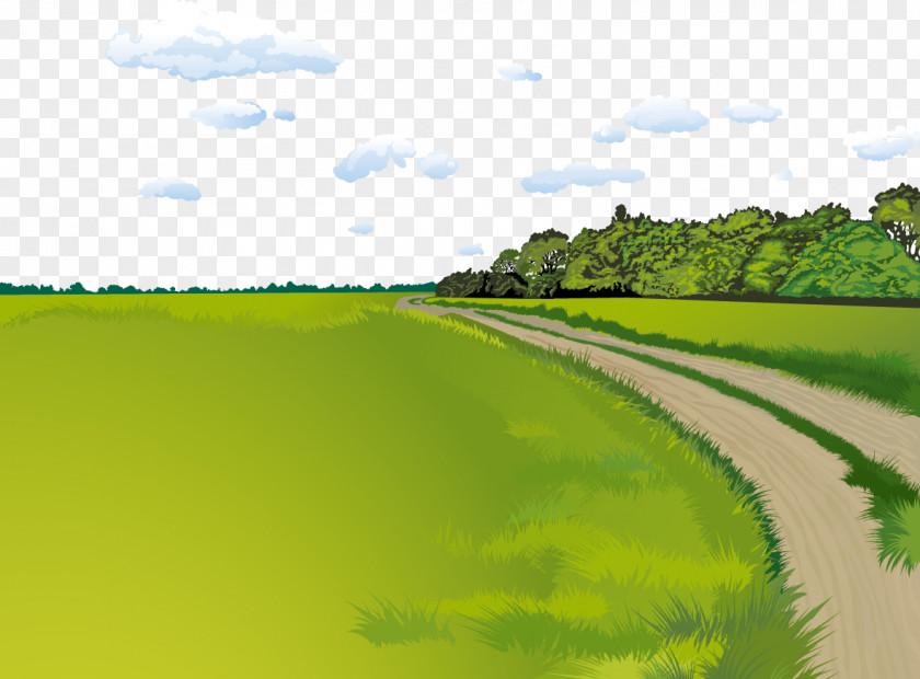 Vector Field Landscape Clip Art PNG