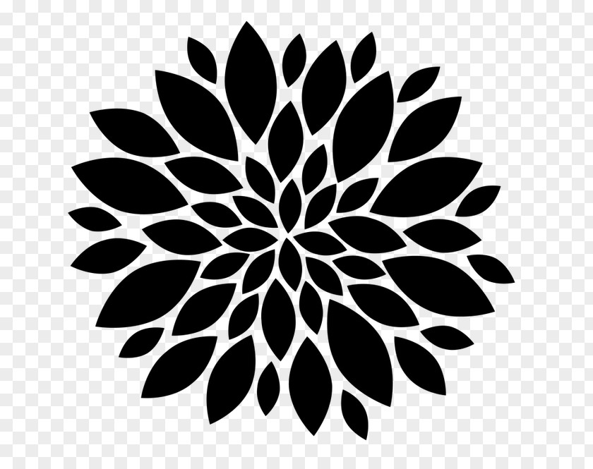 Wildflower Stencil Black And White Flower PNG