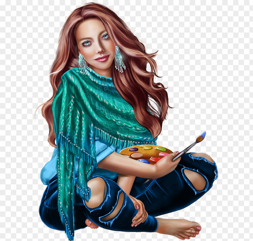 Woman Drawing Clip Art Illustration Image PNG