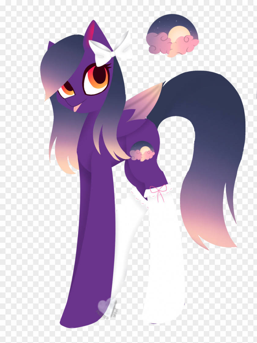 Night Spirit Horse Clip Art Illustration Purple Legendary Creature PNG