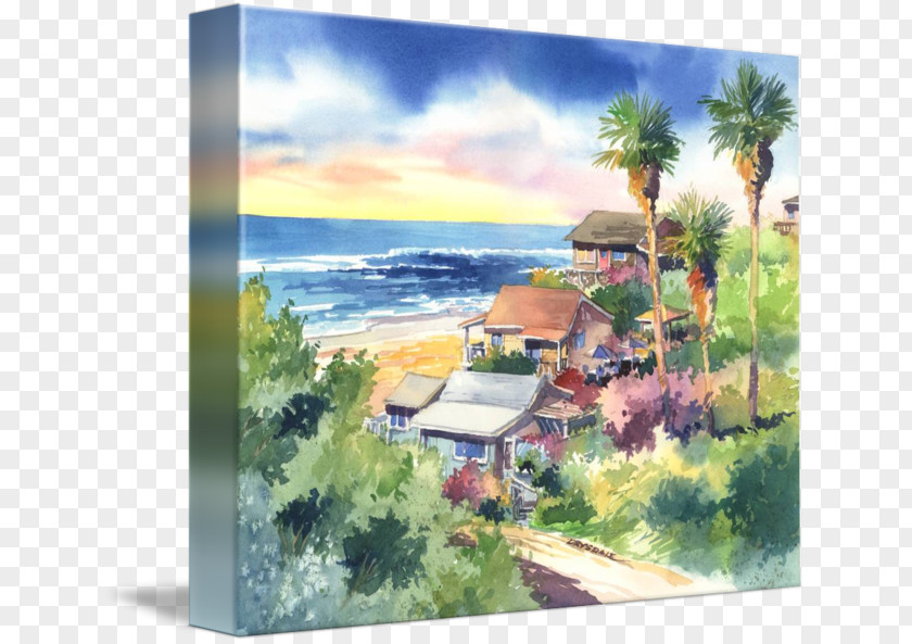 Painting Watercolor Gallery Wrap Canvas Art PNG
