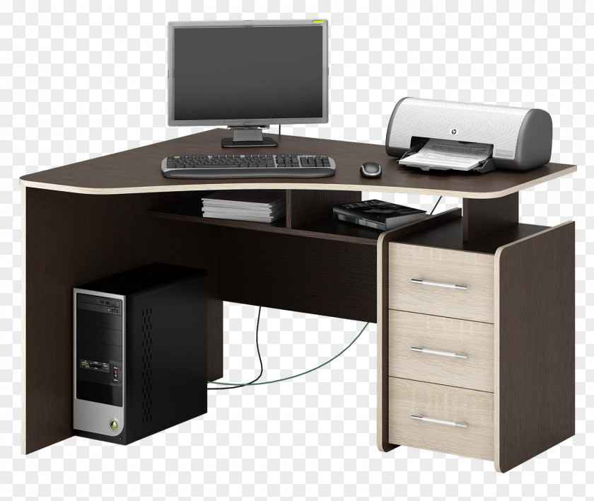 Table Computer Desk Венге Oak PNG