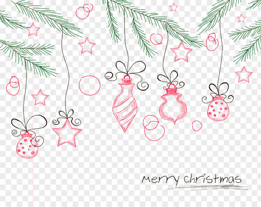 Christmas Pine Branches And Lights Decoration PNG