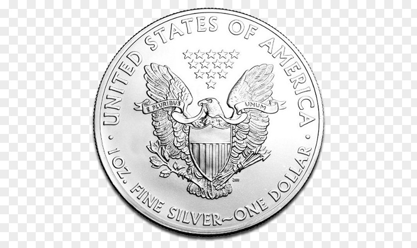 Eagle American Silver Dollar Coin Bullion PNG