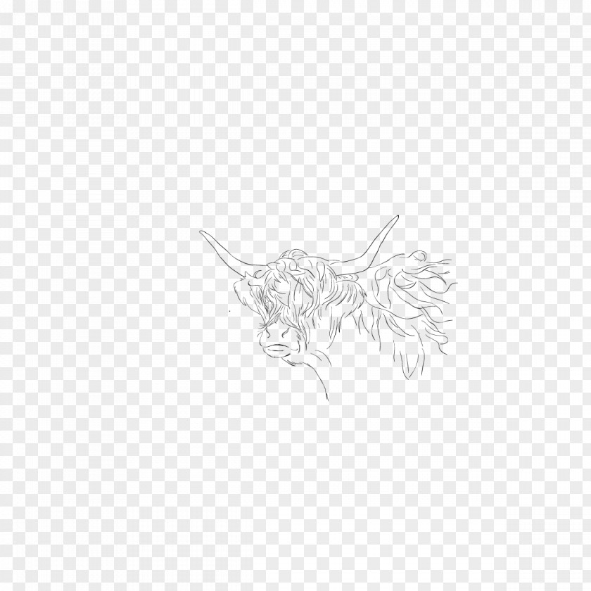 Sketchy White Line Art Carnivora Sketch PNG