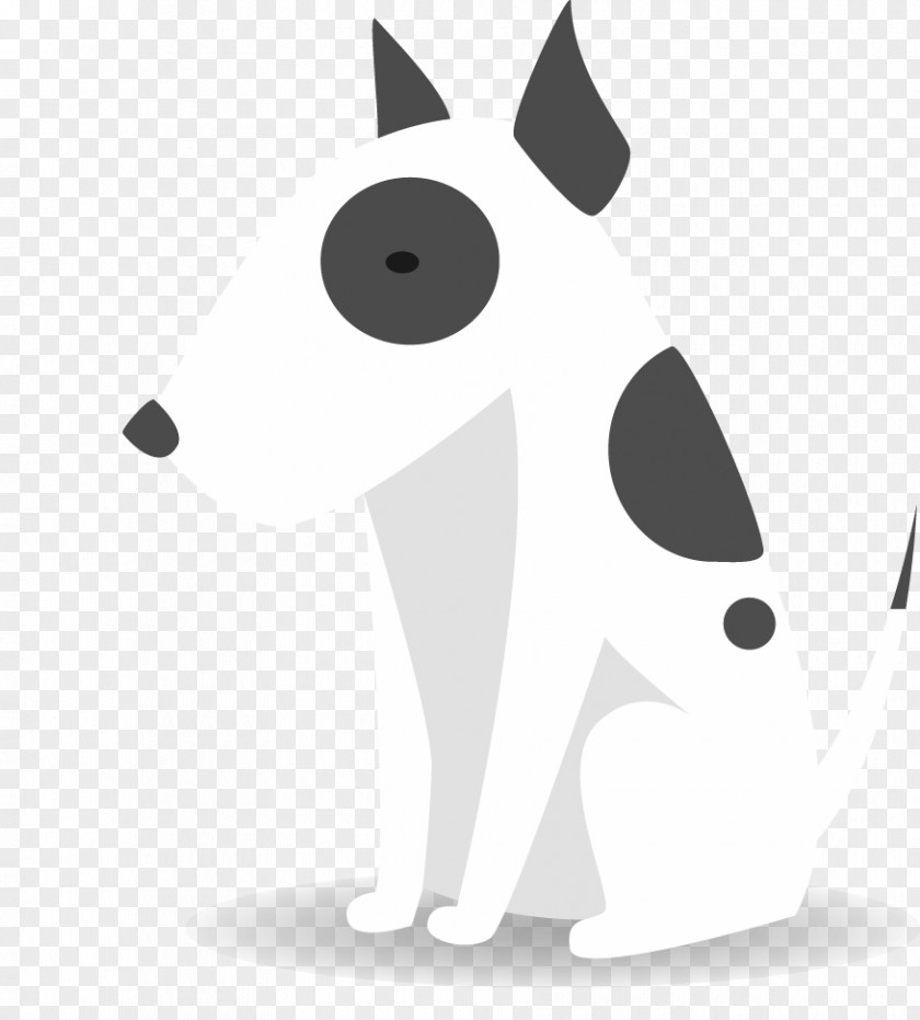 Cartoon White Puppy Border Collie Black And PNG