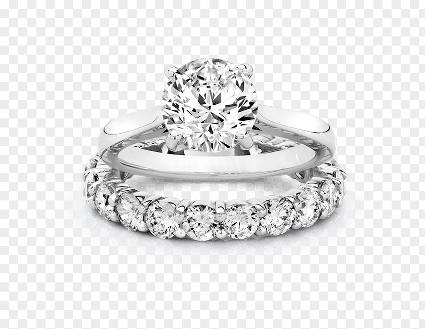 Bridal Sets On Finger Diamond Cut Engagement Ring Brilliant Carat PNG