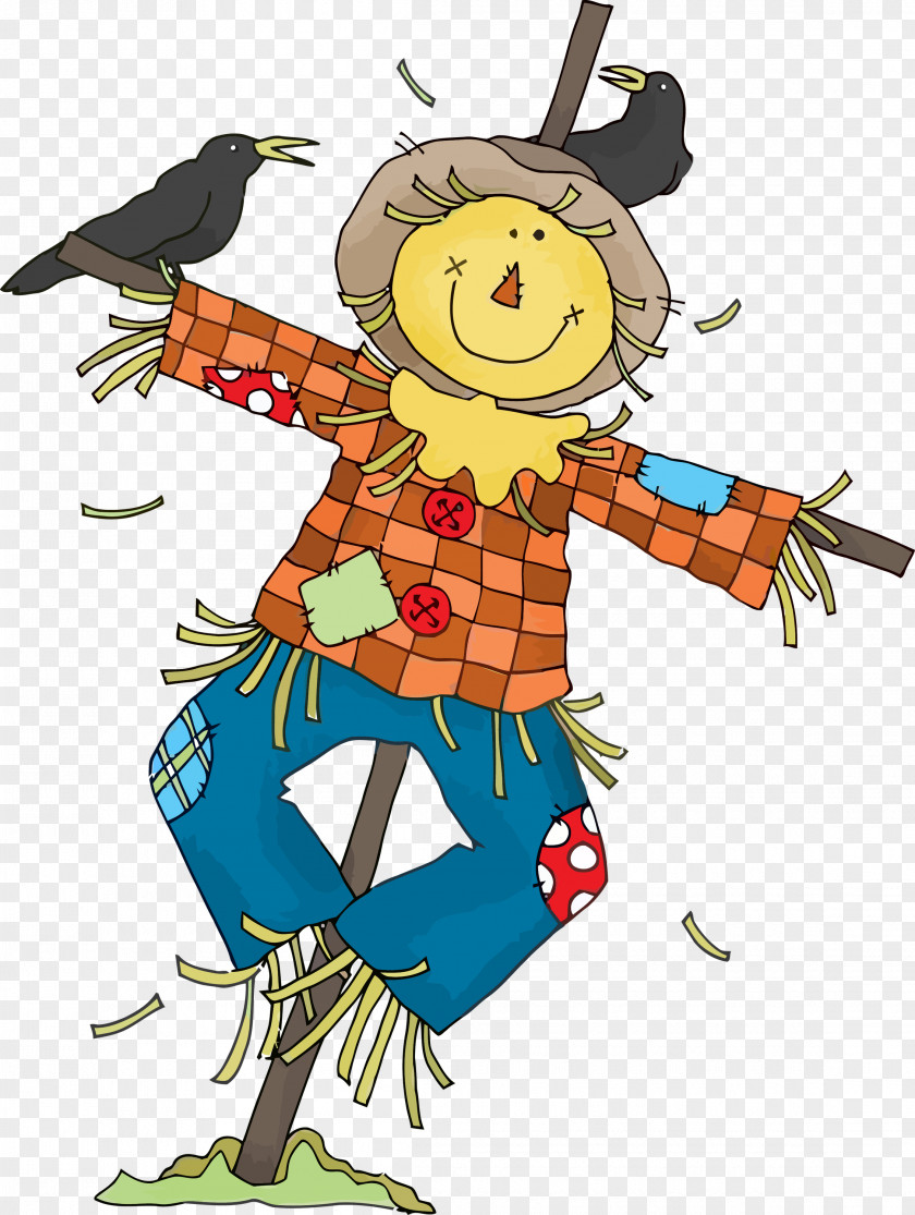 Cartoon Autumn Scarecrow Thanksgiving PNG