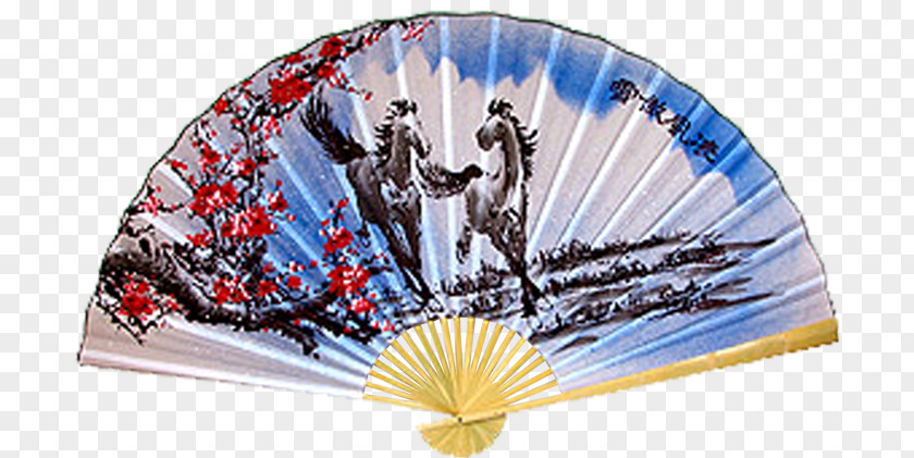 Paper Hand Fan 張扇 Bird-and-flower Painting PNG