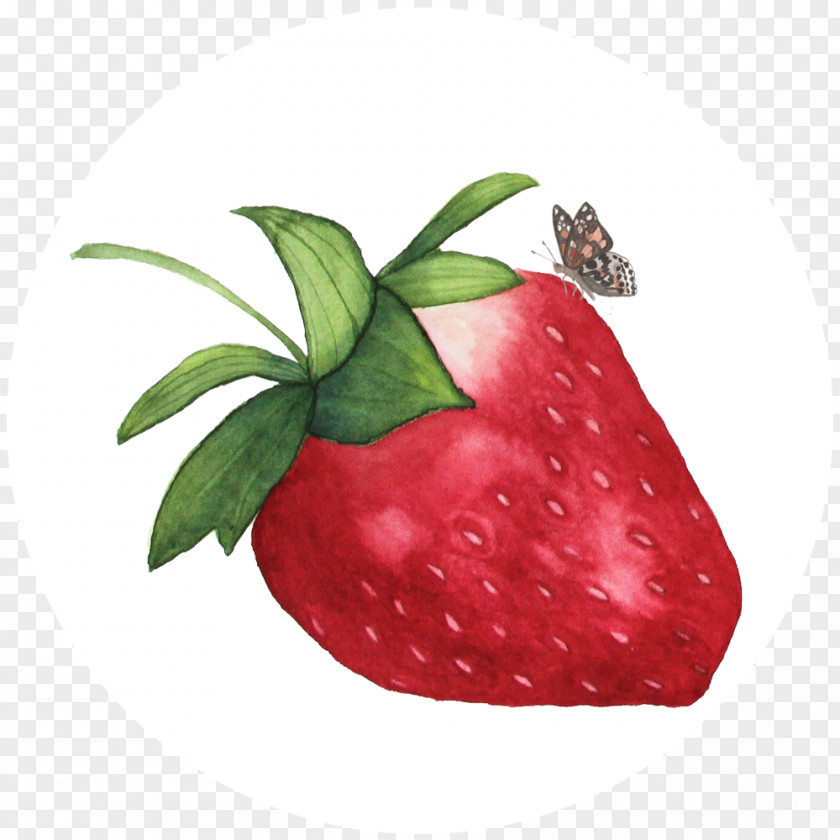 Watercolor Butterfly Strawberry Painting Accessory Fruit Food PNG