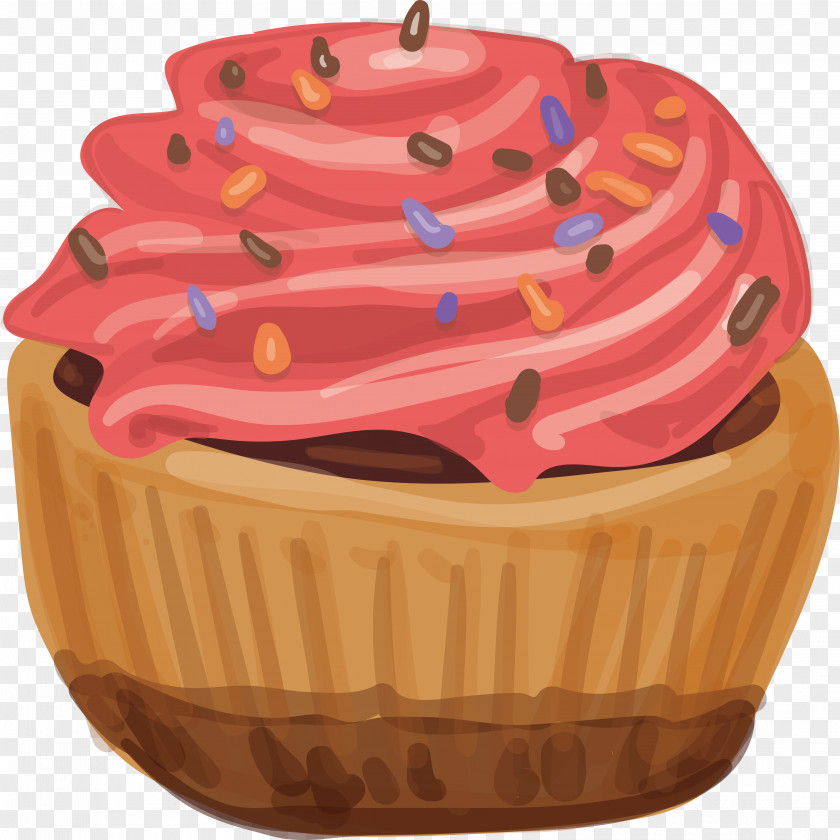 Watercolor Cake Design Cupcake Muffin Dim Sum Dessert PNG