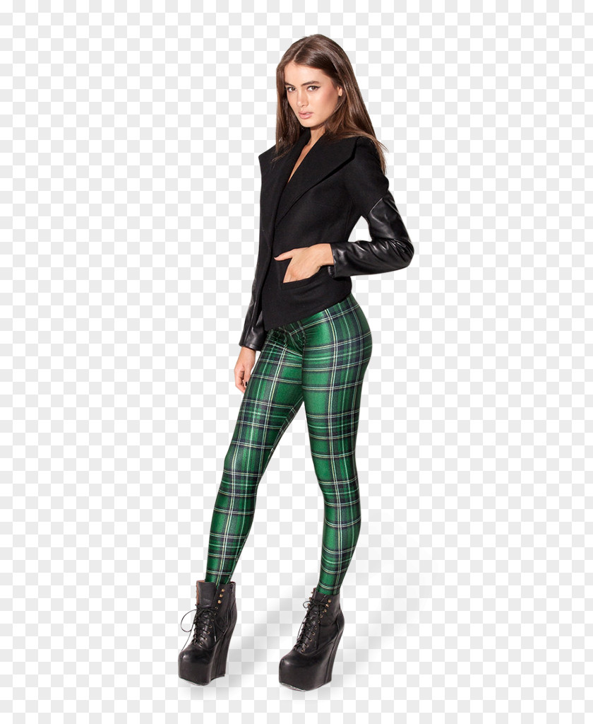 Woman Tartan Leggings Slim-fit Pants Tights PNG