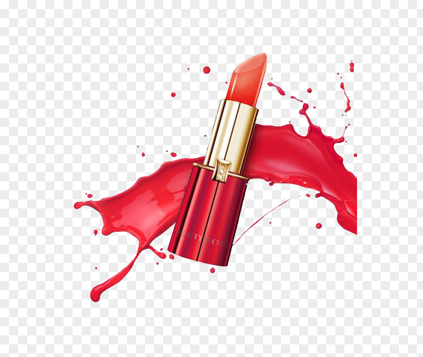 Good Color Lipstick Beauty Tips Watercolor Painting Splash Red PNG