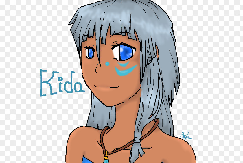 Kida Black Hair Face Arm Forehead PNG