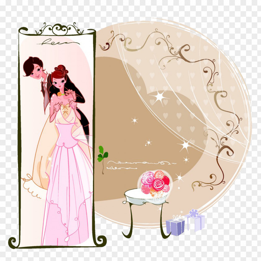 Mirror Couple Marriage Poster PNG