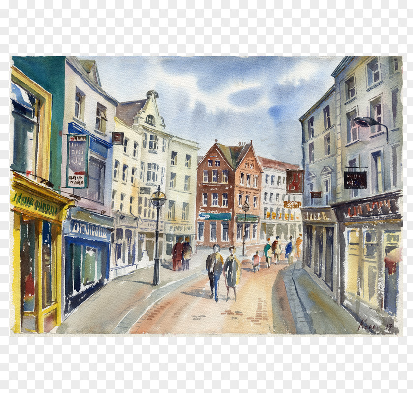 Painting Grafton Street St Stephen's Green Watercolor Henry Street, Dublin PNG