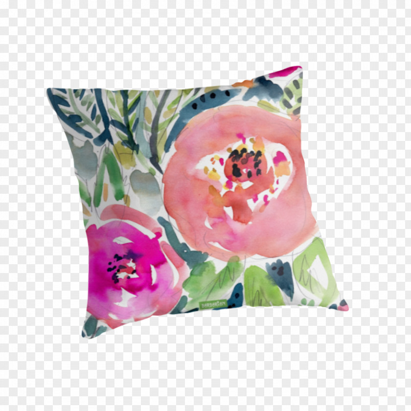 Peach Flowers Paper Cushion Flower Throw Pillows PNG