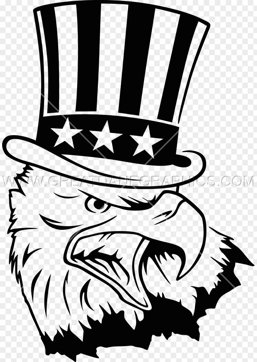 Eagle Printing Uncle Sam Black And White Line Art Clip PNG