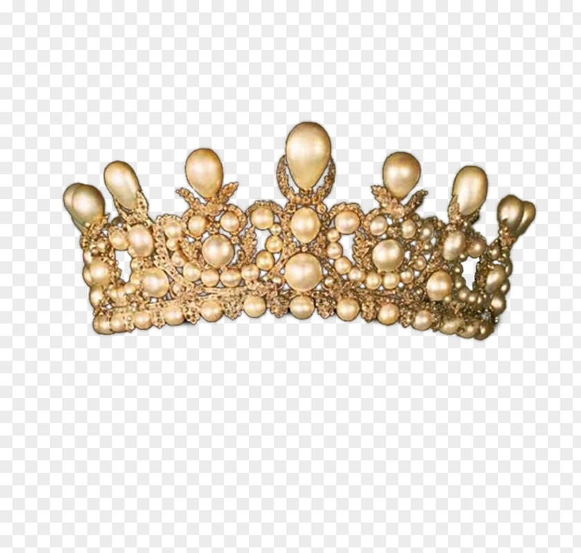 Gold Pearl Crown Gemstone Jewellery PNG