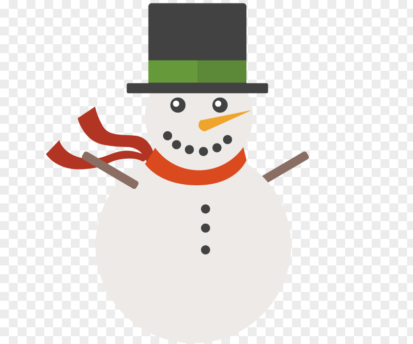 Vector Winter Snowman Clip Art PNG