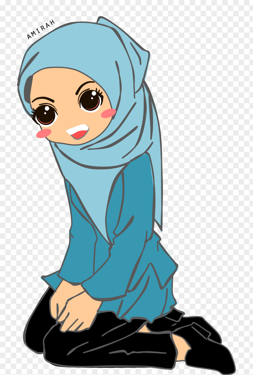 Coretan Muslim Doodle Hijab PNG