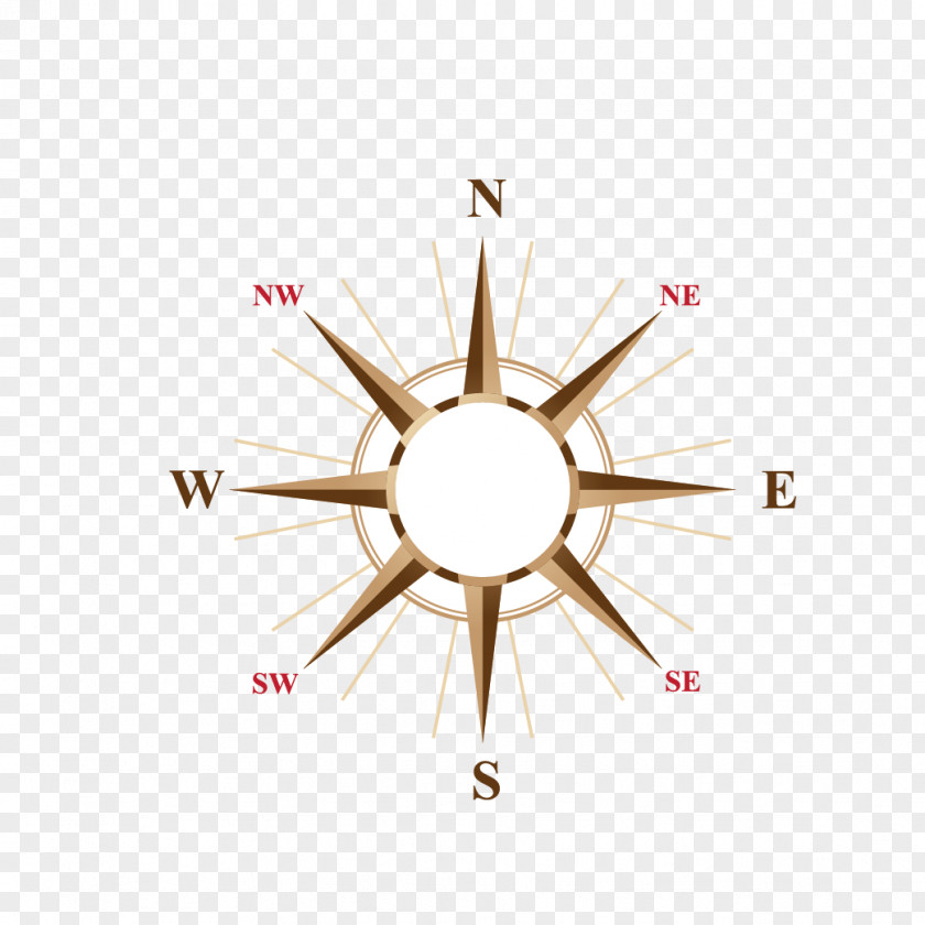 Direction Compass Flat Design PNG