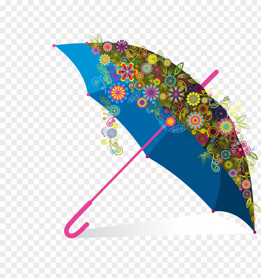 Vector Floral Umbrella PNG