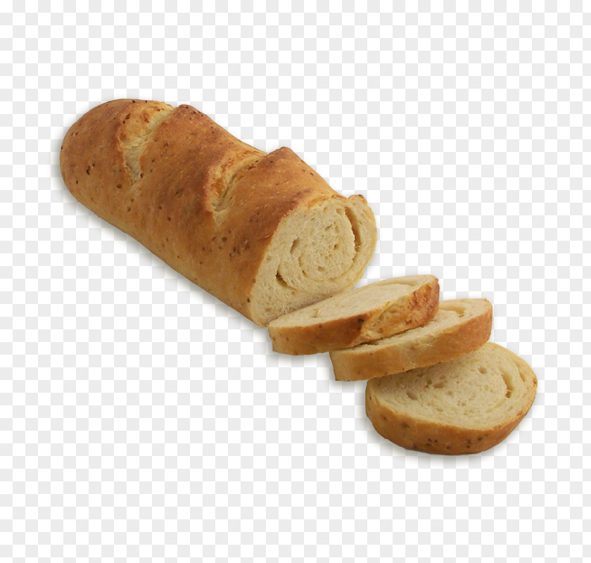 Garlic Onion Rye Bread Baguette Loaf Sliced PNG