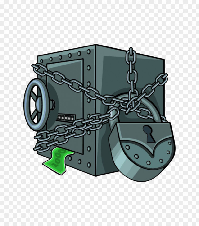 Hand-painted Safe Chain Illustration PNG