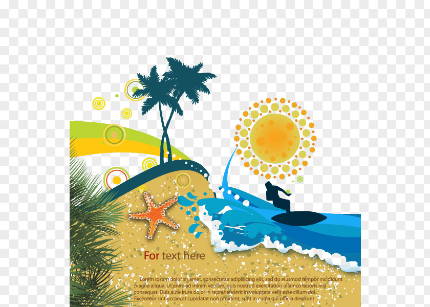 Seaside Beach Wind Wave Illustration PNG