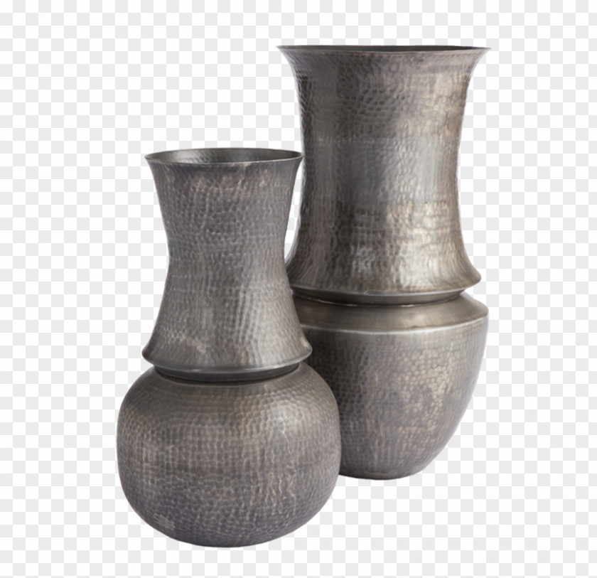 Vase Cachepot Gold Leaf Clay PNG