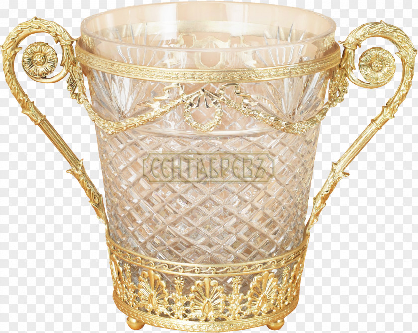 Bucket Glass Vase 01504 Tableware Metal PNG