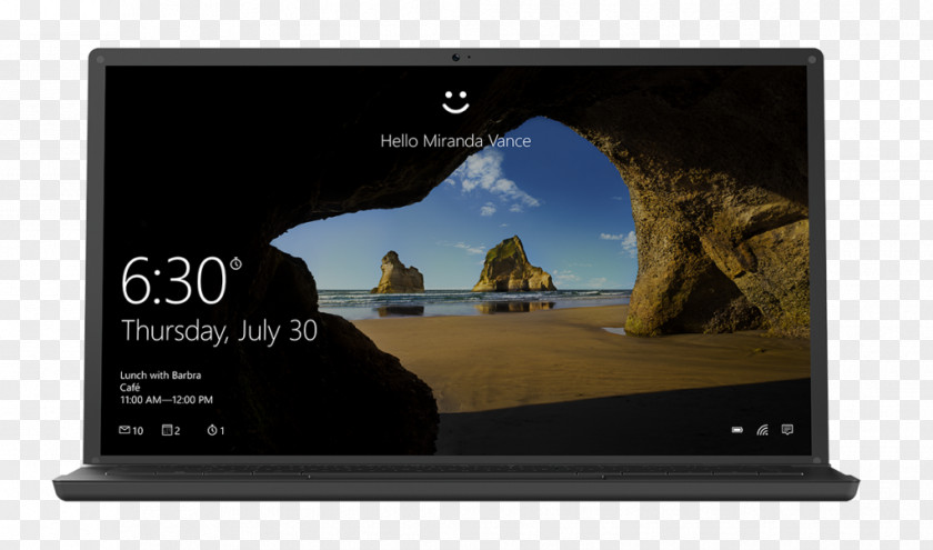 Illuminated Lights Laptop Facial Recognition System Windows 10 Hello PNG