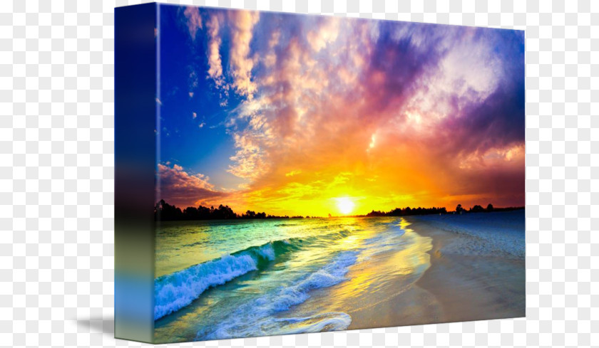 Sea Sunset Travel Photography Canvas Print PNG