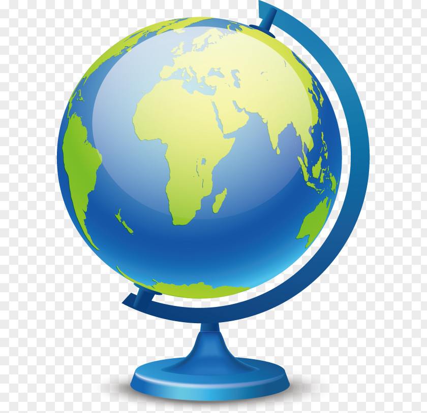 Vector Blue Globe Earth Map PNG