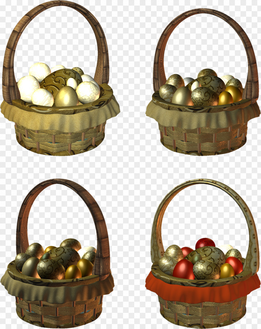 Golden Egg Easter Bunny Basket Food PNG