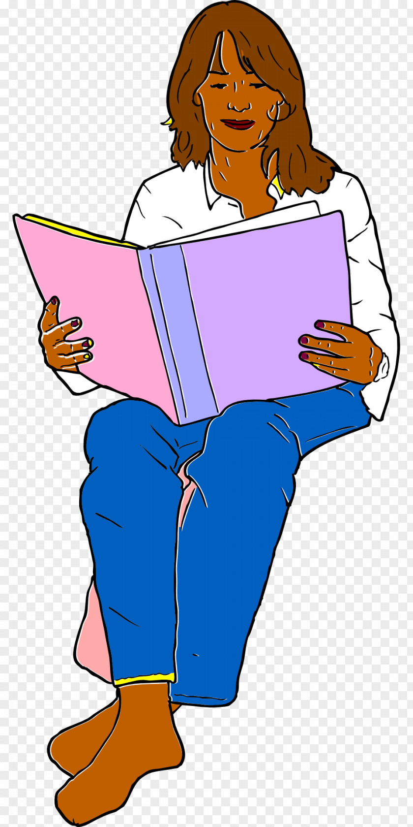 Reading Book Woman Clip Art PNG