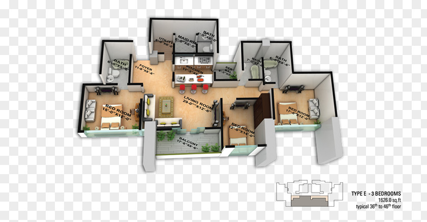 3D Floor Plan PNG